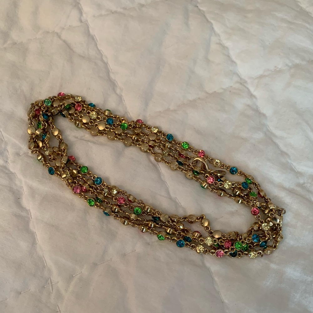 3/$20 Gold/Multi-Stone Wrap Necklace